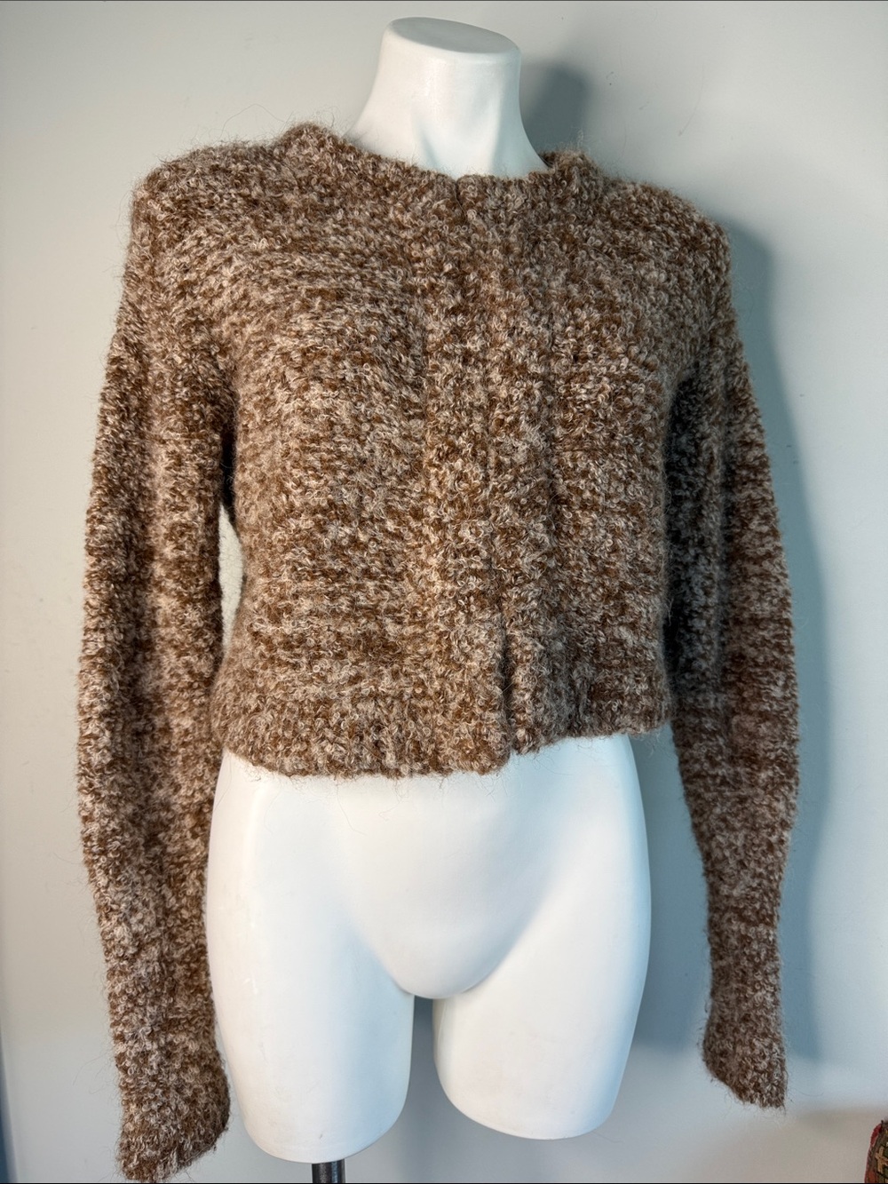 Alpaca Blend Crop Sweater Small EUC